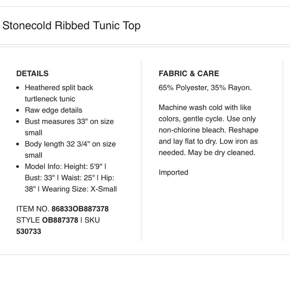 NWT Free People Stone Cold Ribbed Split Back Turtleneck XS NEW We the Free - Picture 6 of 6